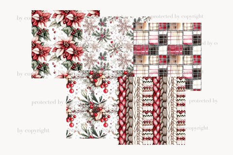 Classic Christmas Paper | Red Green Gold North Pole Patterns Digital Pattern GlamArtZhanna 