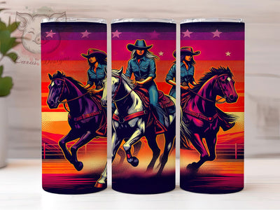 Classic Cowboy Attire 20oz Tumbler, Melanin Cowgirl Wrap, African Cowgirl Design, American Flag Sublimation, Patriotic USA Wrap, Western Cowgirl Theme, PNG Tumbler Wrap Sublimation Lara' s Designs 
