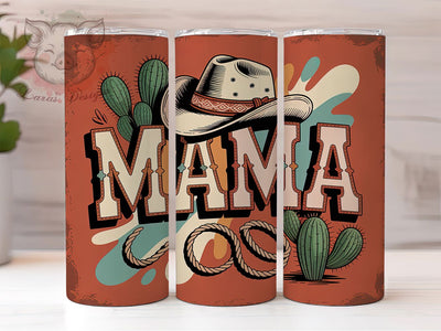 Classic Cowboy MAMA 20oz Tumbler Wrap, Western Mama Design, Rustic Country Wrap, American Flag Sublimation, Patriotic USA Wrap, 20oz Tumbler Design, PNG Tumbler Wrap Sublimation Lara' s Designs 
