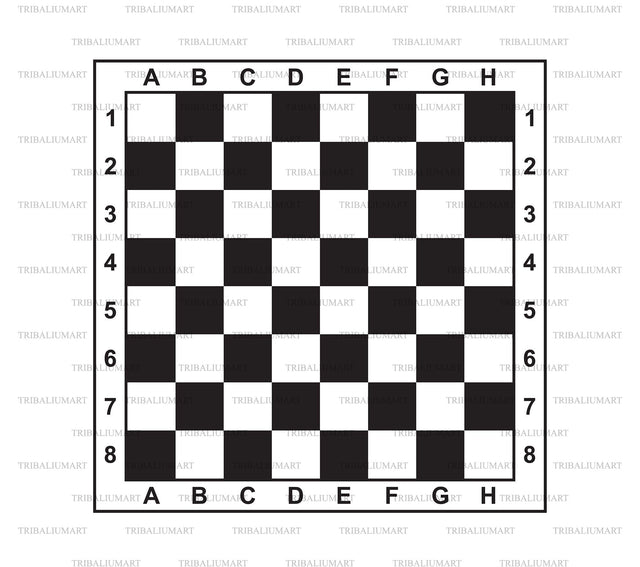 Classic empty chess board SVG TribaliumArtSF 