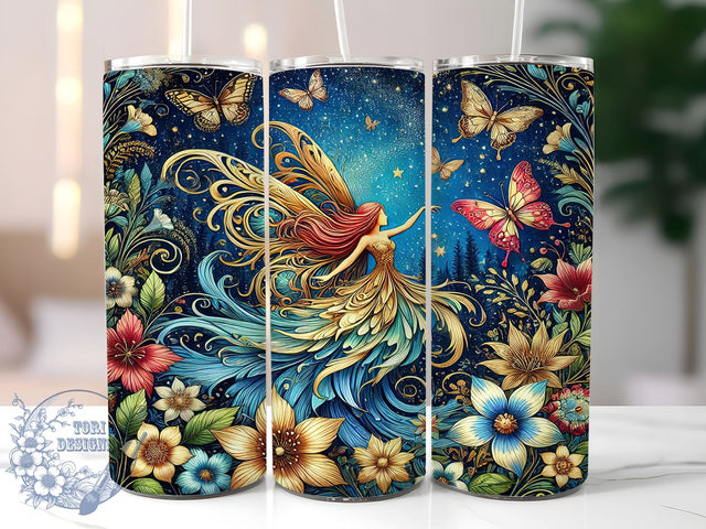 Classic Fairy Fantasy 20oz Tumbler Wrap, Classic Fairy Design, 20oz Tumbler, Sublimation Wrap, Magical Gifts, Fantasy Drinkware, Enchanted Decor Sublimation ToriDesigns 