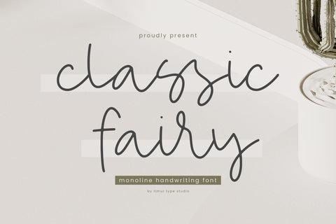 Classic Fairy - Monoline Handwriting Font Font Timur type 