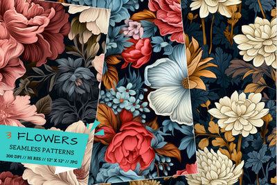 classic floral patterns, retro patterns, hippie patterns Sublimation FloridPrintables 