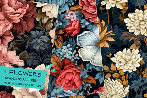 classic floral patterns, retro patterns, hippie patterns Sublimation FloridPrintables 