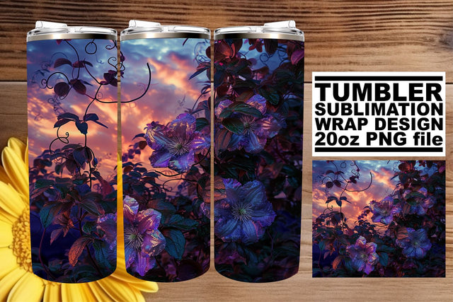 Classic Flower Dream: Sublimation 20oz Tumbler Wrap Sublimation afrosvg 