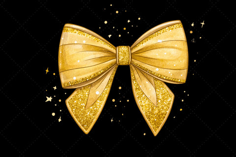 Classic Gold Glitter Coquette Bow Clipart, classic gold bow, glitter coquette bow, luxurious bow design, gold glitter clipart, digital bow design, elegant gold bow, glitter bow art Sublimation FloridPrintables 
