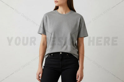 Classic grey t-shirt for women Mock Up Photo Regulrcrative 