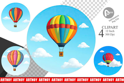 Classic Hot Air Balloon Clipart Sublimation artnoy 