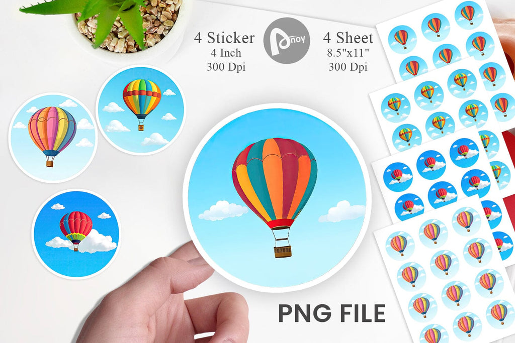 Classic Hot Air Balloon Sticker - So Fontsy