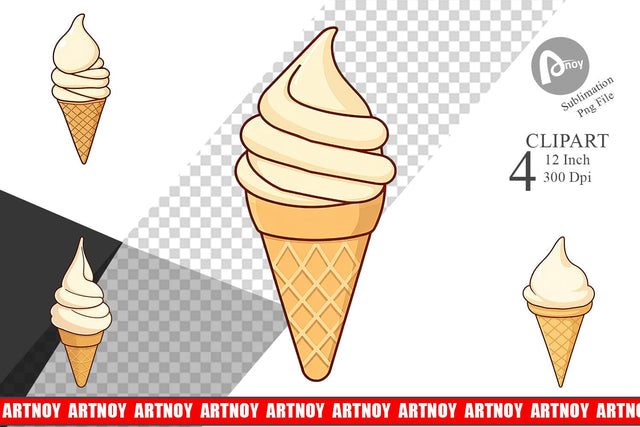 Classic Ice Cream Clipart Sublimation artnoy 