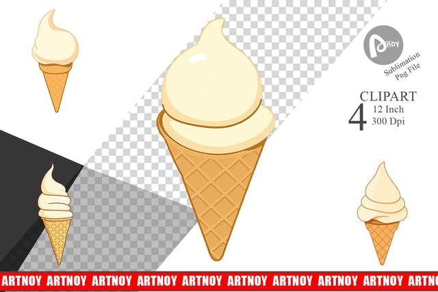Classic Ice Cream Clipart Sublimation artnoy 