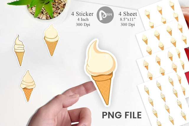 Classic Ice Cream Sticker Sublimation artnoy 