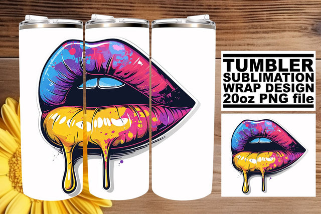 Classic Lip Art Tumbler Design Sublimation afrosvg 