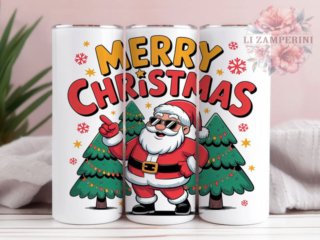 Classic Merry Christmas Santa Tumbler, Classic Santa Wrap, Holiday Sublimation Design, Festive Santa Cup, 20Oz Skinny Tumbler Wrap, Jolly Christmas Mug, Traditional Santa Design Sublimation Li Zamperini 