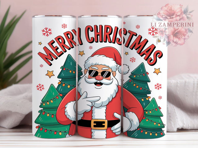 Classic Merry Christmas Santa Tumbler, Classic Santa Wrap, Holiday Sublimation Design, Festive Santa Cup, 20Oz Skinny Tumbler Wrap, Jolly Christmas Mug, Traditional Santa Design Sublimation Li Zamperini 