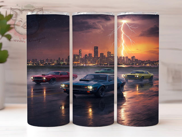 Classic Muscle Car 20oz Tumbler Wrap, Classic Car Mug, Vintage Auto Cup, Hot Rod Design, Retro Car Lover Wrap, Automotive Enthusiast Gift, Sublimation Tumbler Wrap Sublimation Lara' s Designs 
