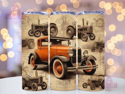 Classic Muscle Car 20oz Tumbler Wrap Sublimation Design, Straight Tapered Tumbler Wrap, Retro Cars Tumbler Png, Instant Digital Download Sublimation SvggirlplusArt 