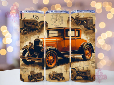 Classic Muscle Car 20oz Tumbler Wrap Sublimation Design, Straight Tapered Tumbler Wrap, Retro Cars Tumbler Png, Instant Digital Download Sublimation SvggirlplusArt 