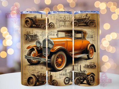 Classic Muscle Car 20oz Tumbler Wrap Sublimation Design, Straight Tapered Tumbler Wrap, Retro Cars Tumbler Png, Instant Digital Download Sublimation SvggirlplusArt 