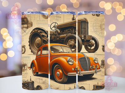 Classic Muscle Car 20oz Tumbler Wrap Sublimation Design, Straight Tapered Tumbler Wrap, Retro Cars Tumbler Png, Instant Digital Download Sublimation SvggirlplusArt 