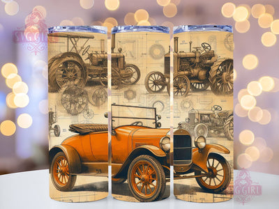 Classic Muscle Car 20oz Tumbler Wrap Sublimation Design, Straight Tapered Tumbler Wrap, Retro Cars Tumbler Png, Instant Digital Download Sublimation SvggirlplusArt 