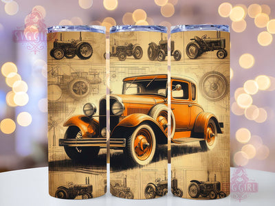 Classic Muscle Car 20oz Tumbler Wrap Sublimation Design, Straight Tapered Tumbler Wrap, Retro Cars Tumbler Png, Instant Digital Download Sublimation SvggirlplusArt 