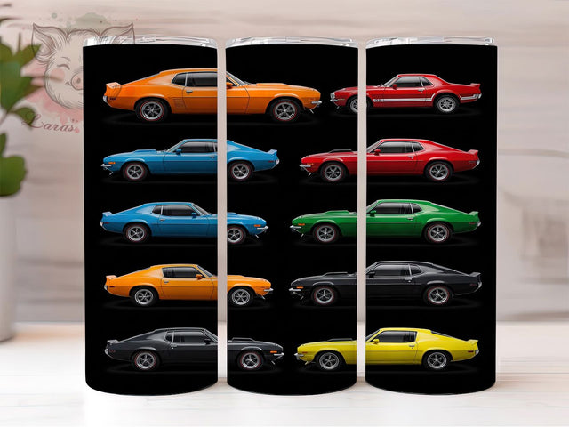 Classic Muscle Car Retro Tumbler Wrap, Vintage Car Design, 20oz Sublimation File, Retro Car Tumbler, Classic Muscle Car Wrap, Digital Car Design, Auto Lover Tumbler Sublimation Lara' s Designs 