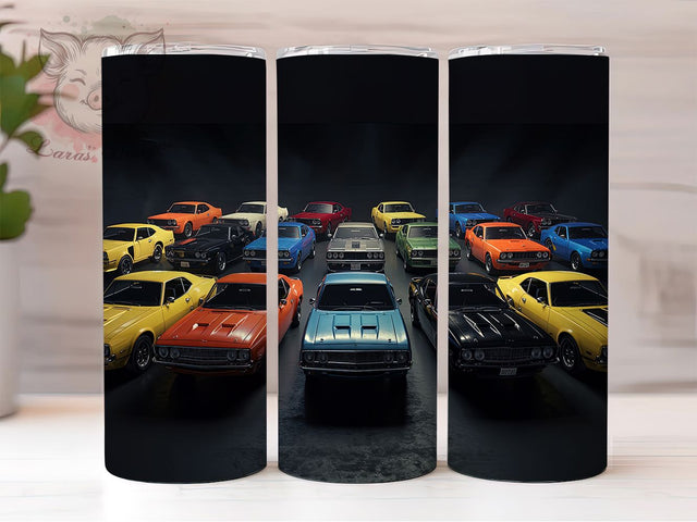 Classic Muscle Car Retro Tumbler Wrap, Vintage Car Design, 20oz Sublimation File, Retro Car Tumbler, Classic Muscle Car Wrap, Digital Car Design, Auto Lover Tumbler Sublimation Lara' s Designs 