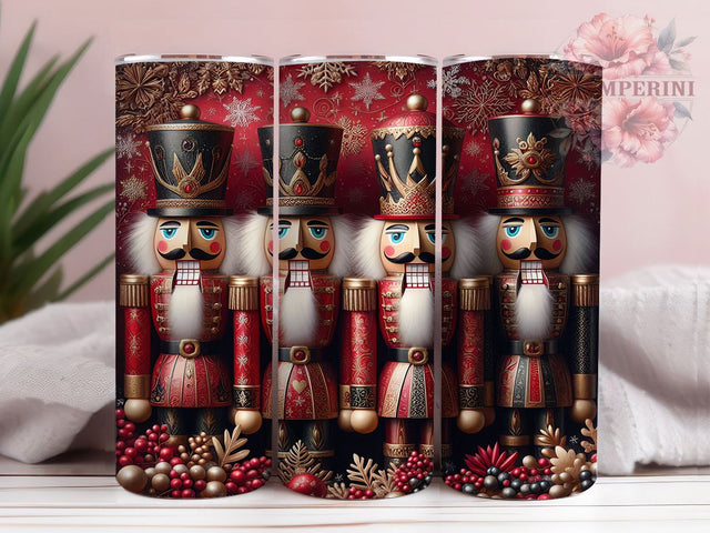 Classic Nutcracker Christmas Tumbler, Festive Nutcracker Wrap, Holiday Nutcracker Sublimation, Classic Christmas Cup, 20Oz Skinny Tumbler Wrap, Nutcracker Soldier Mug, Traditional Holiday Design Sublimation Li Zamperini 