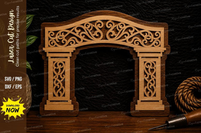 Classic Ornamental Arch Laser Cut Svg Design SVG Regulrcrative 