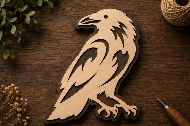 Classic Raven Pose Laser Cut Svg File Design SVG Regulrcrative 