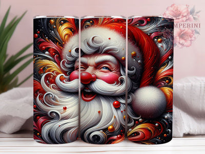 Classic Red Santa Christmas Tumbler, Festive Christmas Wrap, Holiday Santa Sublimation, Classic Red Cup, 20Oz Skinny Tumbler Wrap, Jolly Christmas Mug, Traditional Holiday Design Sublimation Li Zamperini 