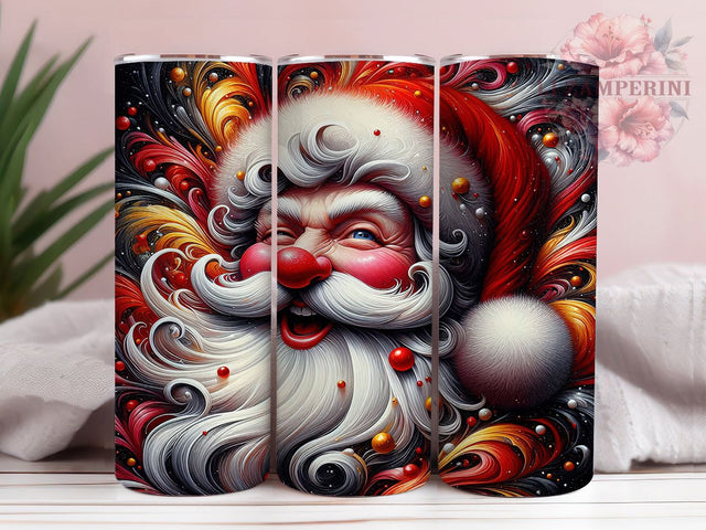 Classic Red Santa Christmas Tumbler, Festive Christmas Wrap, Holiday Santa Sublimation, Classic Red Cup, 20Oz Skinny Tumbler Wrap, Jolly Christmas Mug, Traditional Holiday Design Sublimation Li Zamperini 