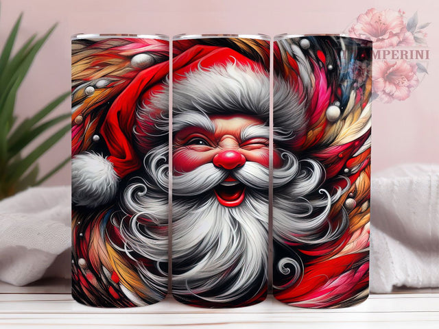 Classic Red Santa Christmas Tumbler, Festive Christmas Wrap, Holiday Santa Sublimation, Classic Red Cup, 20Oz Skinny Tumbler Wrap, Jolly Christmas Mug, Traditional Holiday Design Sublimation Li Zamperini 