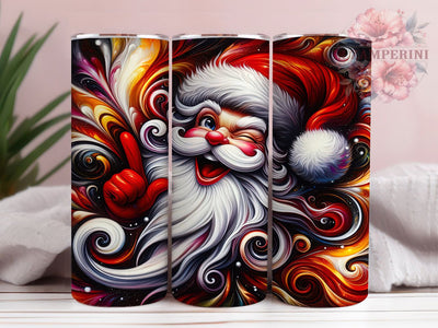 Classic Red Santa Christmas Tumbler, Festive Christmas Wrap, Holiday Santa Sublimation, Classic Red Cup, 20Oz Skinny Tumbler Wrap, Jolly Christmas Mug, Traditional Holiday Design Sublimation Li Zamperini 