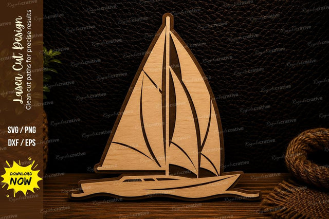 Classic Sailboat Laser Cut SVG Design SVG Regulrcrative 