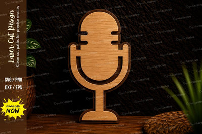 Classic Studio Microphone Laser Cut SVG Design SVG Regulrcrative 
