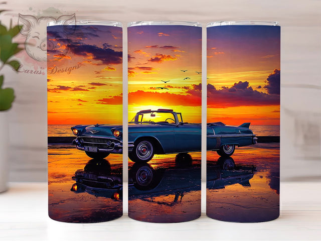 Classic Vintage Car 20oz Tumbler, Vintage Auto Wrap, 20oz Sublimation Wrap, Retro Car Cup, Muscle Car Design, Antique Vehicle Tumbler, Hot Rod Gift Sublimation Lara' s Designs 