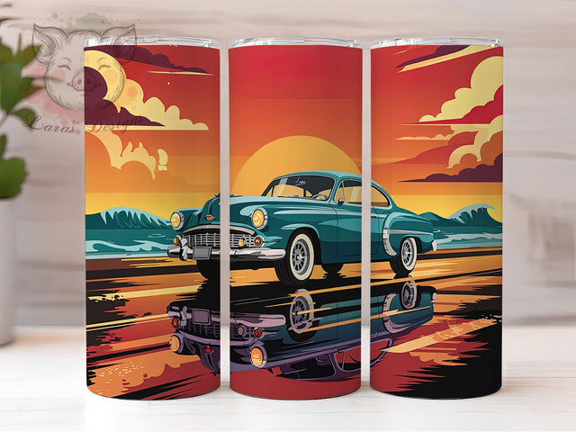 Classic Vintage Car 20oz Tumbler, Vintage Auto Wrap, 20oz Sublimation Wrap, Retro Car Cup, Muscle Car Design, Antique Vehicle Tumbler, Hot Rod Gift Sublimation Lara' s Designs 