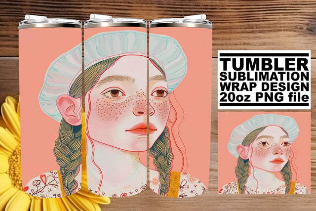 Classic Woman Portrait Tumbler Design - Sublimation 20oz Sublimation afrosvg 