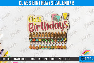 Classroom Birthday | Birthday Board | School Design | Kid’s Birthdays | Classmates | CNC Files SVG Fly Design 
