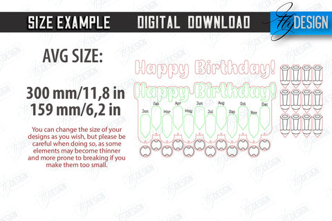 Classroom Birthday Bundle | Birthday Board | School Design | Kid’s Birthdays | Classmates | CNC Files SVG Fly Design 