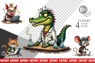 Classroom Chaos Critters Clipart Sublimation artnoy 