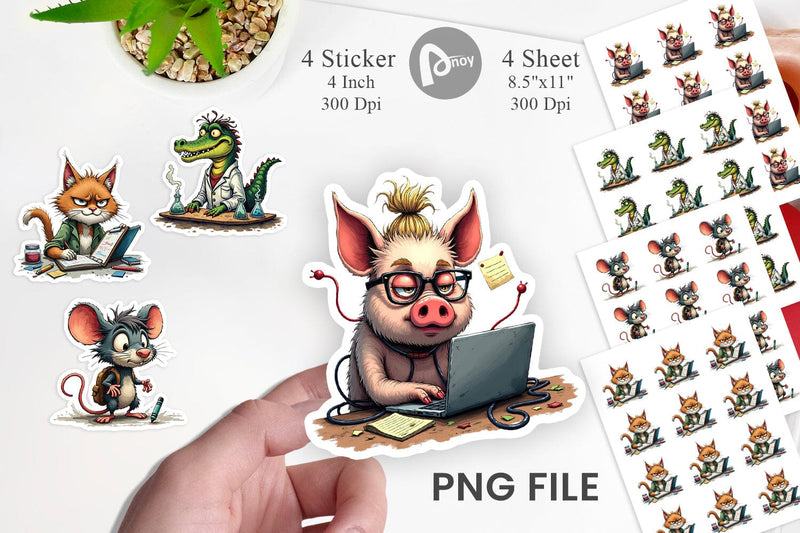 Classroom Chaos Critters Sticker Sublimation artnoy 