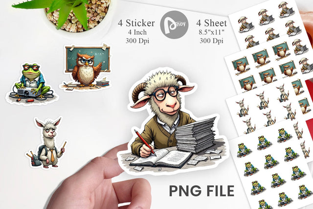 Classroom Chaos Critters Sticker Sublimation artnoy 