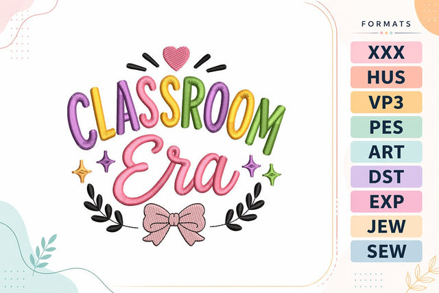 Classroom Era Back To School Quote Embroidery Design Embroidery/Applique DESIGNS sg embroidery 