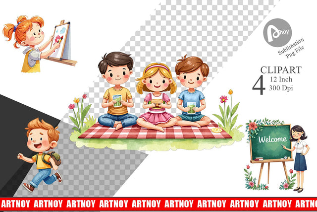 Classroom Moments Clipart Sublimation artnoy 