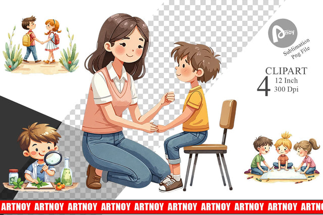 Classroom Moments Clipart Sublimation artnoy 