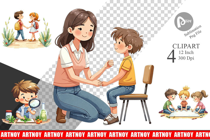 Classroom Moments Clipart Sublimation artnoy 