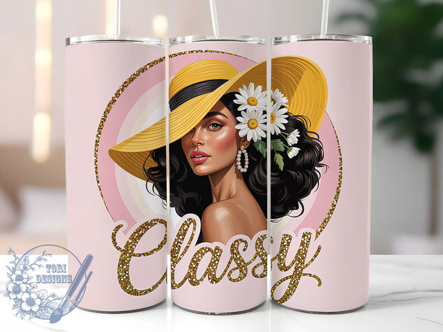 Classy Afro Queen Tumbler, Classy Afro Wrap, Elegant Party Cup, 20oz Sublimation Wrap, Stylish Afro Queen Tumbler, Beautiful Afro Design Cup, Afrocentric Classy Theme Wrap Sublimation ToriDesigns 